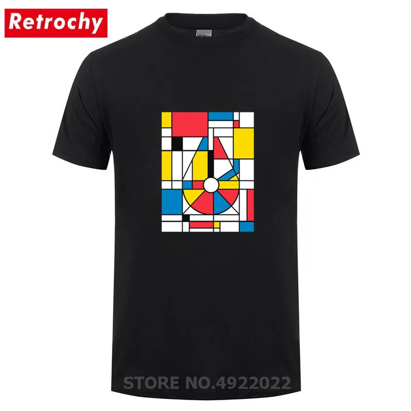 Красочные Mondrian Сокол футболка Летняя Очаровательная для мужчин Ретро Звездные войны футболка с Falcon заказ 100% хлопок городской брендовая
