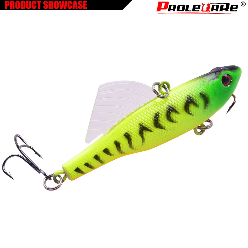 1Pcs Winter Sea Hard Fishing Lure 7cm 15g VIB Bait With Lead Inside Diving Swivel Jig Wing Wobbler Crankbait Fishing tackle