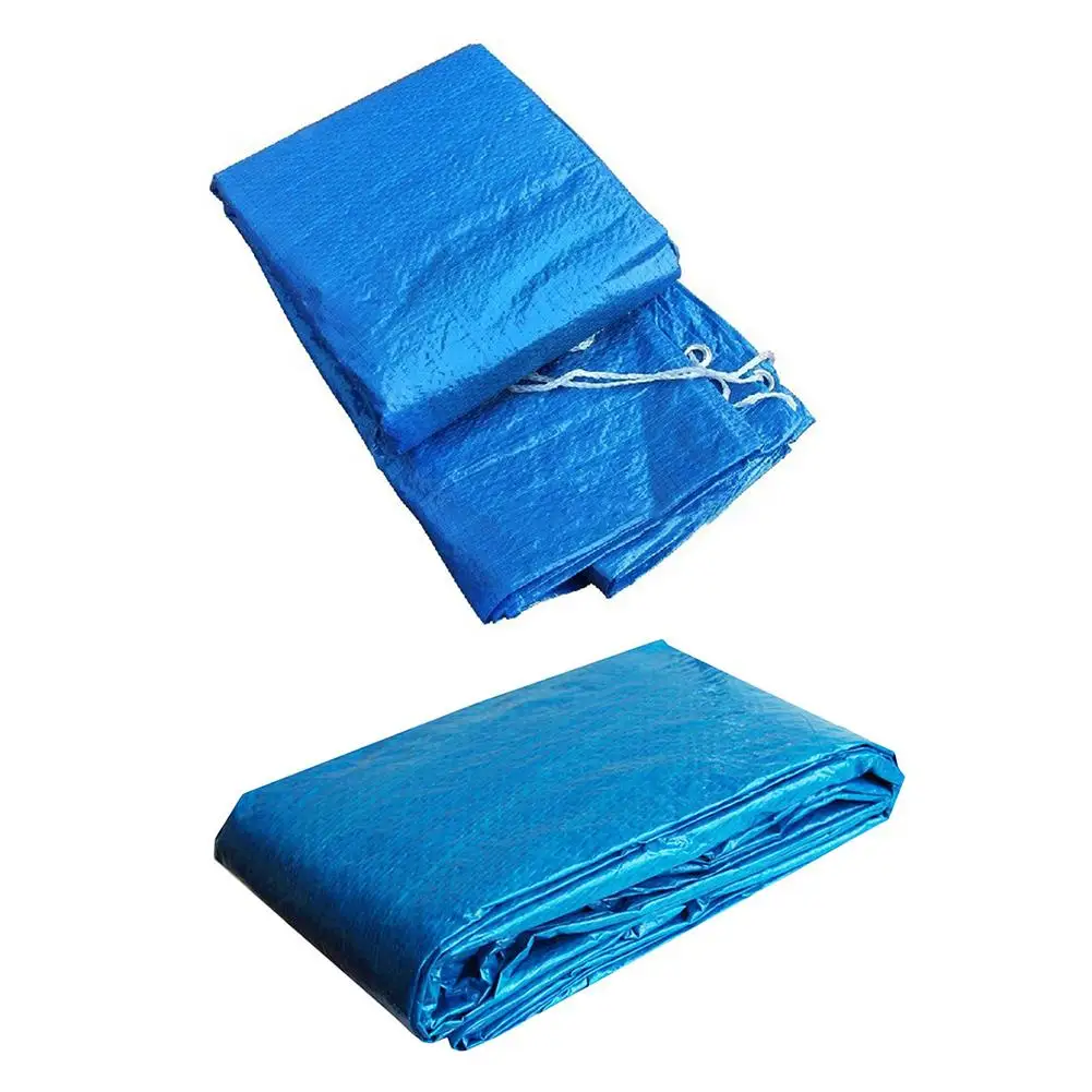 Blue Round Swimming Pool Cover Dust Rainproof Pool Cover Tarpaulin Durable For Family Garden Pools Swimming Pool& Accessories