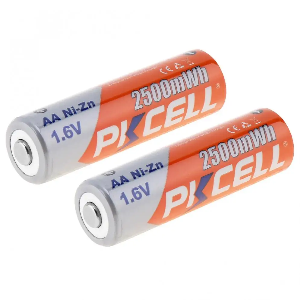 4 шт./лот PKCELL 2500mWh 1,6 V Ni-Zn AA Аккумуляторная батарея с защитой от перегрузки по току для игрушек/цифровой камеры/MP4