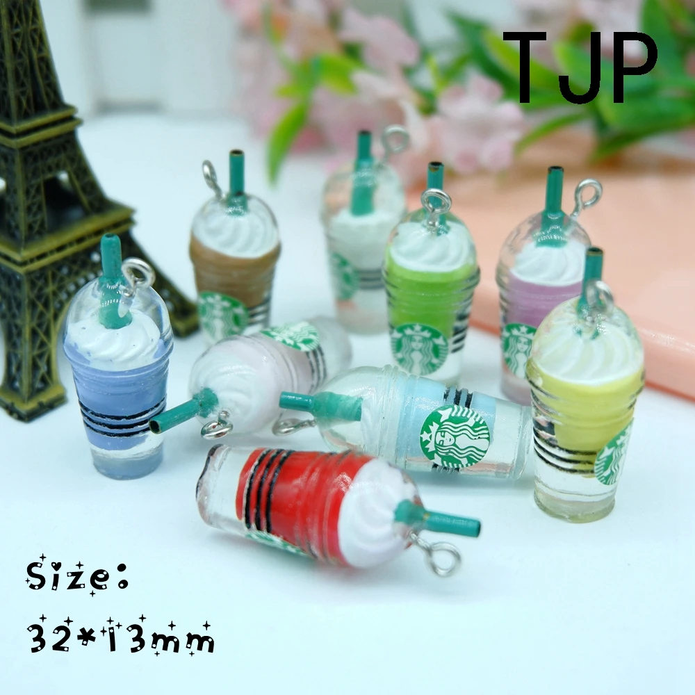 

Kawaii Mix Coffee Drink set charms pendants for jewelry making bracelets necklace earrings making resin flat back cabochon