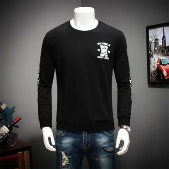 

10XL 8XL 6XL 5XL 2018 spring New Long Sleeve T Shirts Men Loose Fit Letter Fashion Cotton T Shirt Male Tops Pullover