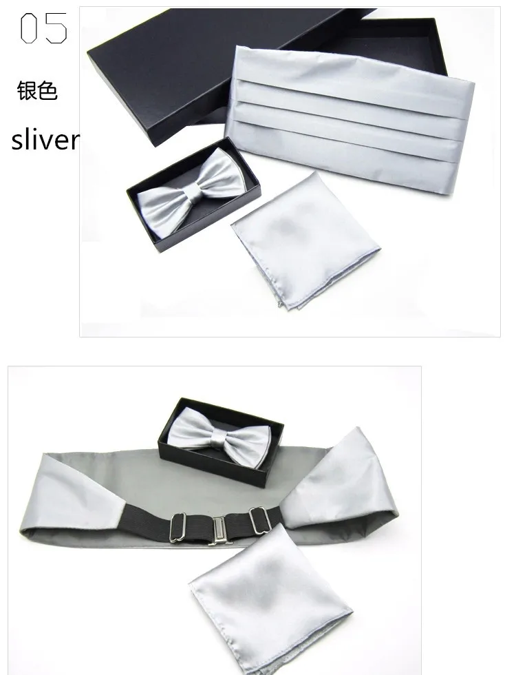 Мужской Свадебный галстук-бабочка для смокинга набор широкий пояс носовой платок Карманный полотенце черный красный белый серебряный сплошной галстук-бабочка