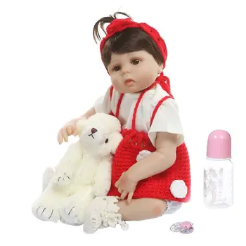 

19 Inch Reborn Doll Realistic Silicone Vinyl Newborn Baby Toy Girl Princess Clothes Lifelike Handmade Birthday Gifts