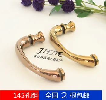 

Shower bath room door handle door handle golden bathroom glass door on the door handle hole distance 145MM