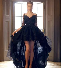 Vestido De Festa Abendkleid 2016 V-ausschnitt Backless Halbes Hülsen Sweep Zug Spitze Applique Aymmetrical Prom Kleider Party Kleider