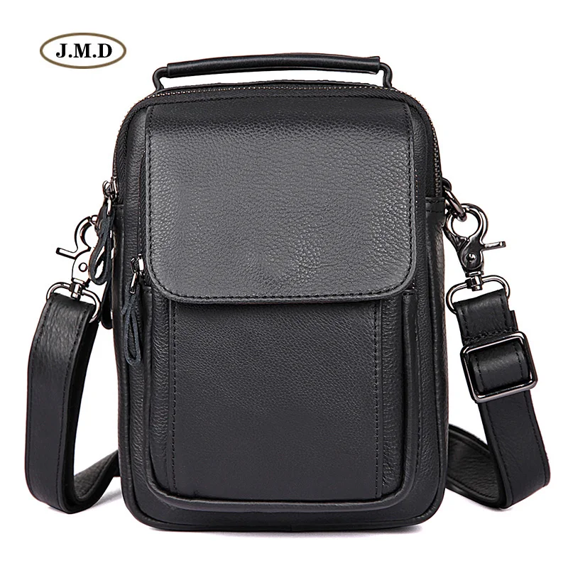 

JMD New arrivals Genuine Leather Fashion Design Black Color Men Shoulder Bag Handbag Crossbody Bag Messenger Portable Bag 1032A