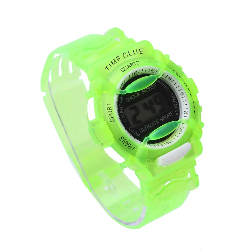 Превосходное Обувь для мальчиков Обувь для девочек Дети Студенты Водонепроницаемый цифровой наручные часы Спорт Relogio Ноя 8 - Цвет: Green