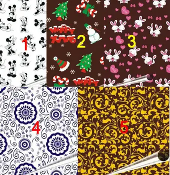 

5patterns Chocolate Candy Cake Frosting Transfer Sheets Mold Edible Paper Free Shipping