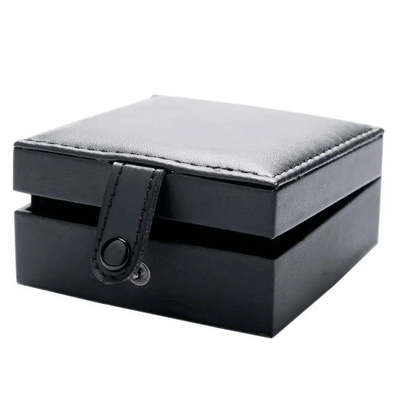 

Elegant Gift Box Organizer Foam Pad Black Leather Pocket Watch Box Storage High Quality Package Display Case Watch Protetion