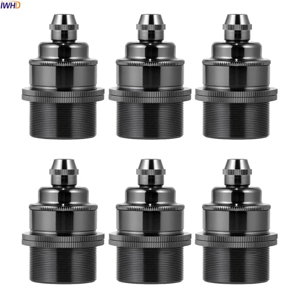 IWHD желтый Винтаж установки E27 гнездо патрон 110 V-220 V Алюминий Soquete Douille E27 лампочка держатель светодиодный Homekit UL CE