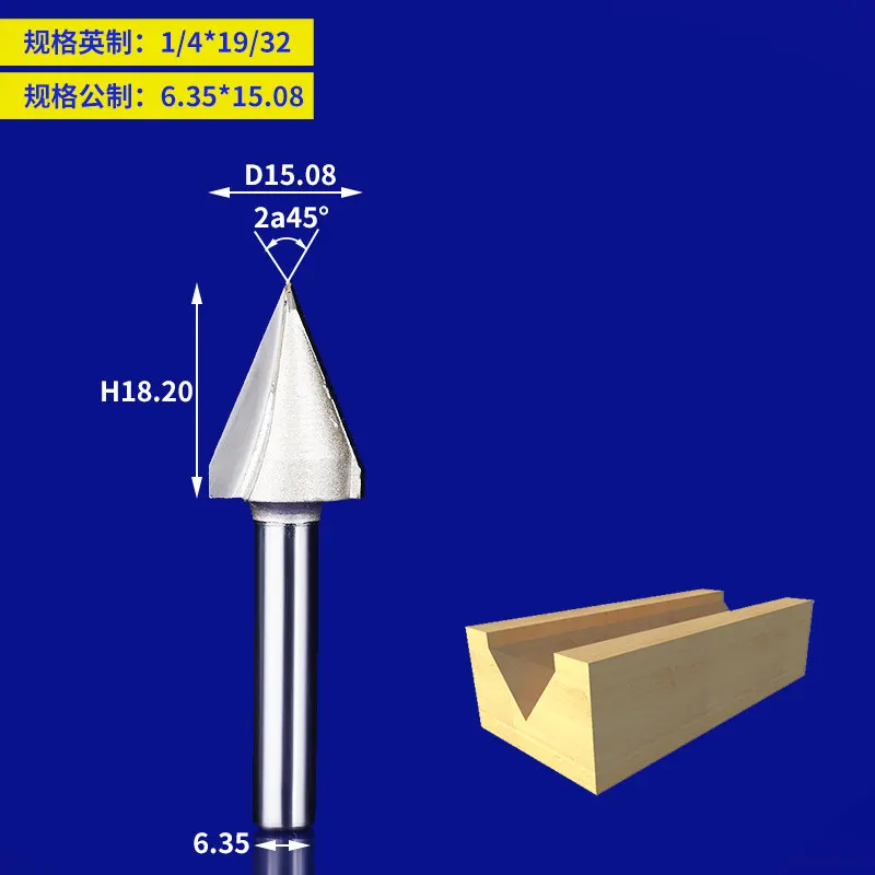 1 шт. 1/" 1/4" хвостовик фреза по дереву, для станков с ЧПУ фрезы резки для дерева инструменты Угол v-паза с 60 градусов - Длина режущей кромки: 10 мм