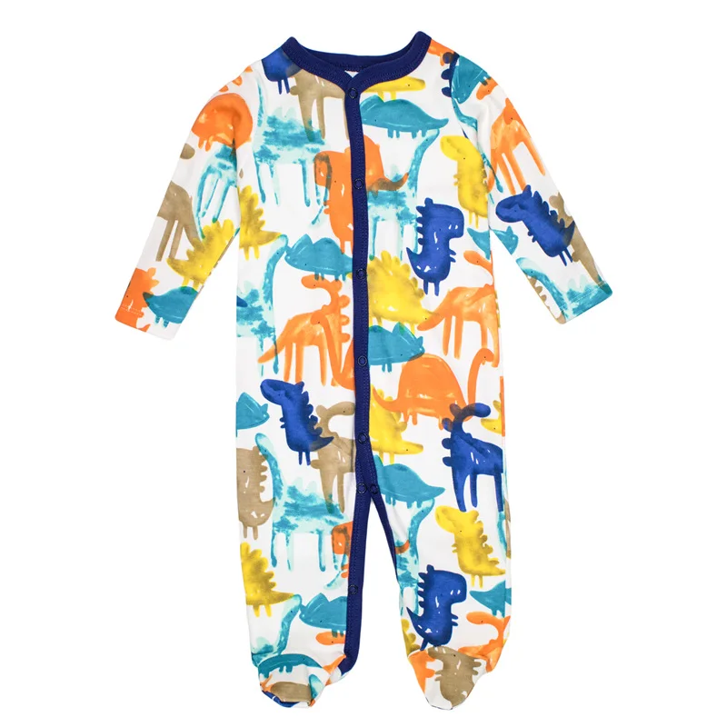 Roupas de Menina Pijamas dos Desenhos Conjunto de Roupas 3 Pcs Bebê Menino Footed Macacão Recém nascidos Confortáveis Animados Impresso Macacão Infantil Romper Meninas 20 Cheap Macaquinho