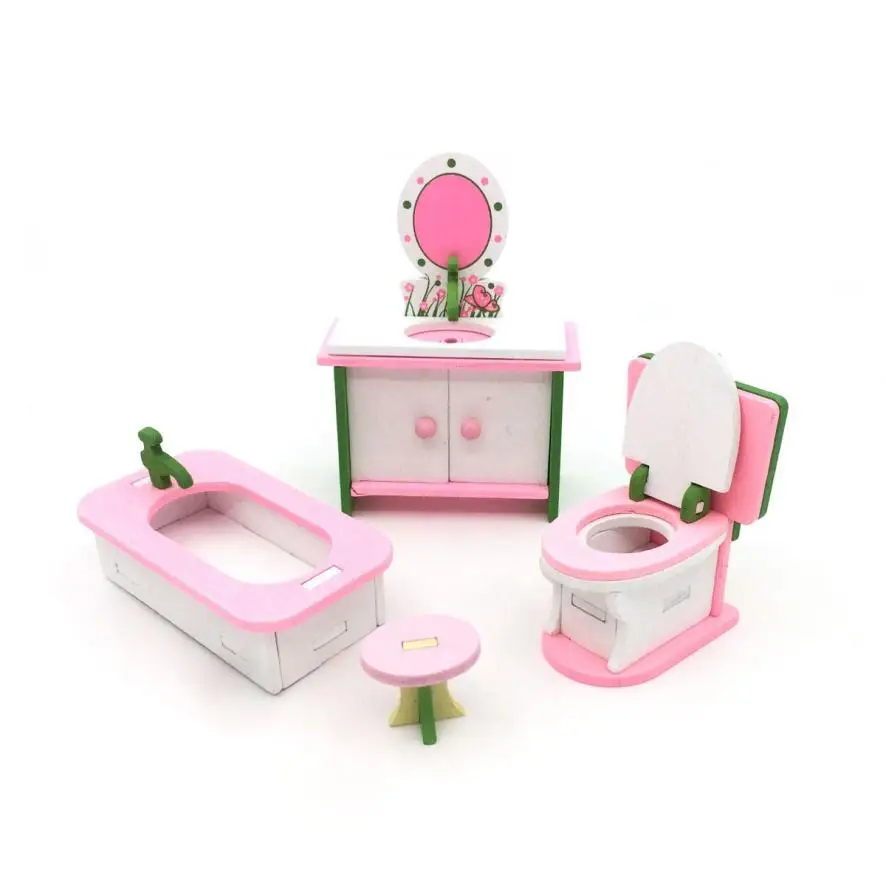 Детский игровой домик деревянный игрушечный туалетный столик кухня детская комната гостиная мини-украшения игрушки для детей Cherryb