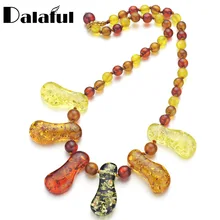 Gallant элегантность многоцветный Прибалтики имитация синтетических шикарных бусин кулон ожерелье для женщин девочек заявление L60701