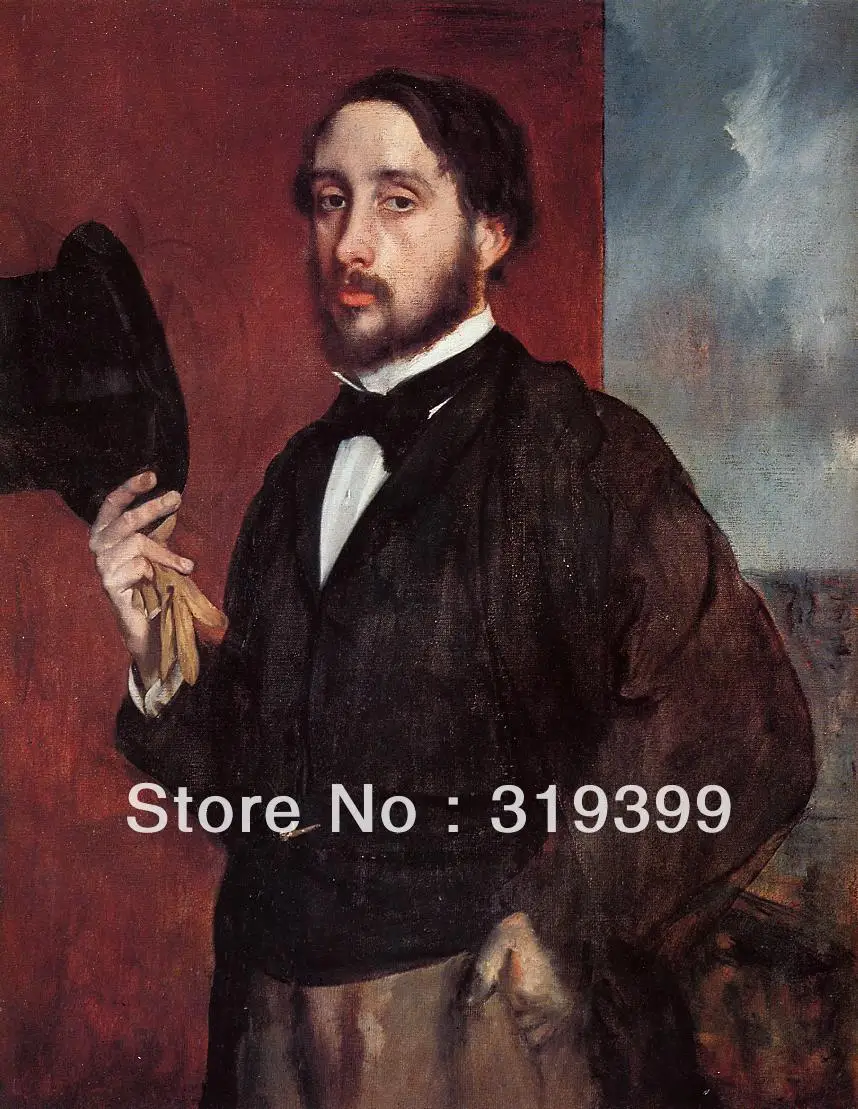 

Oil Painting Reproduction on Linen Canvas,Self Portrait Saluting by edgar degas,Free DHL FAST Shipping,100% handmade