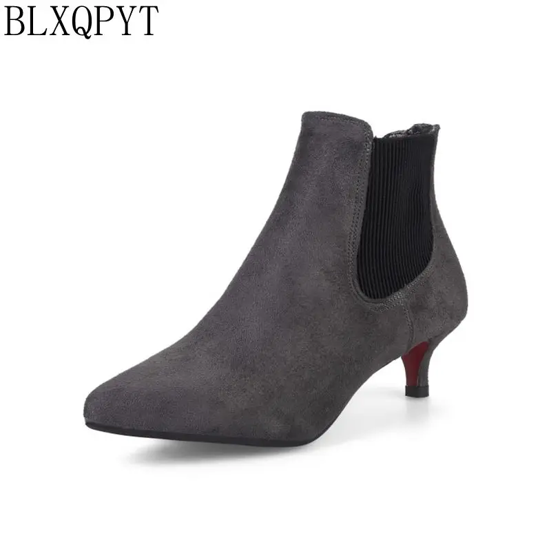 BLXQPYT Big size Spring Autumn Ankle Women Boots low Heels Pointed Toe Style Sexy wedding shoes woman tenis feminino 55-8 | Обувь