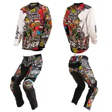 Melhor novo produto de Proteção Engrenagens Caos Manivela MX de Motocross Off-road Da Bicicleta Da Sujeira Jersey Calças de Combinação