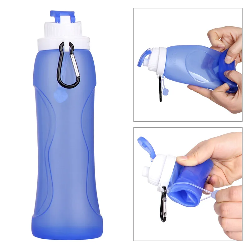 

Portable Silicone Folding Kettle 500ml Outdoor Travel Sporting Goods Telescopic Bottle Anti-scalding Insulation Sports Bottle