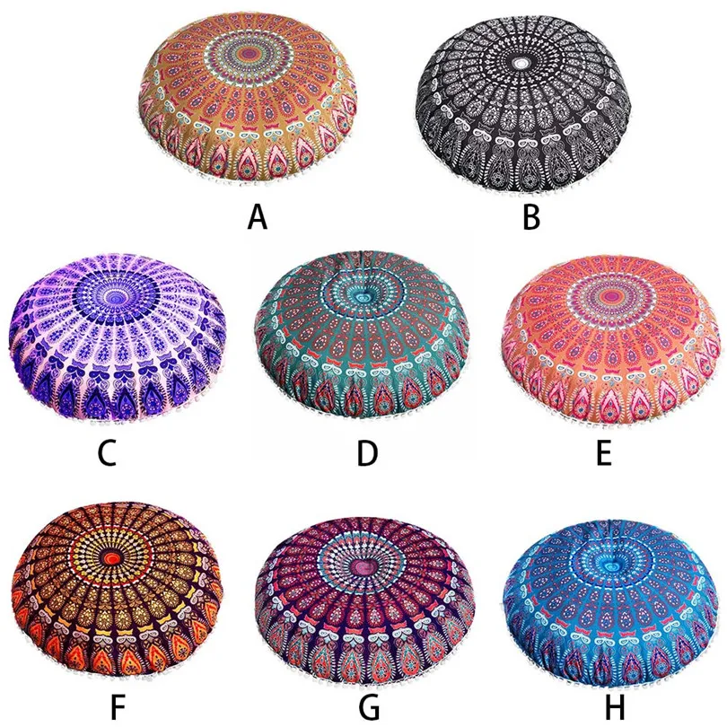 Pillow Case Indian Mandala Floor Pillows Round Bohemian Cushion Pillows Cover Huge Case Home decorations #3f28 (7)