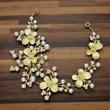 Хрустальный свадебный обруч со стразами заколка-бабочка жемчужный головной убор золотая цепочка на голову для свадебного выпускного вечера, вечеринки, конкурса, женские Украшения