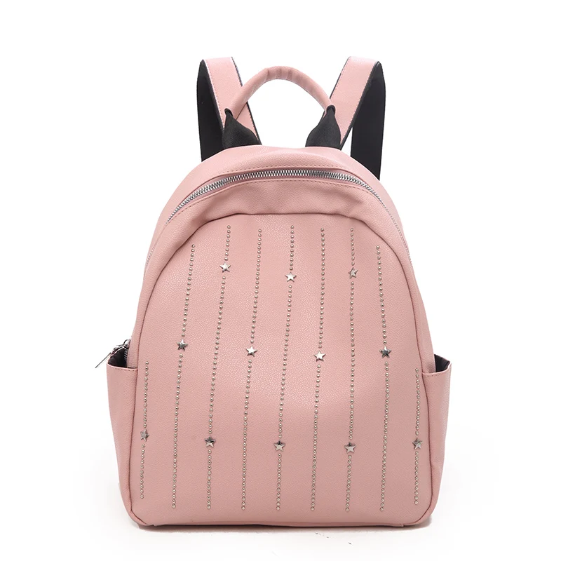 Модный женский рюкзак из искусственной кожи; женские рюкзаки; школьная сумка для подростков; рюкзак; Mochila Feminina; рюкзак; Mujer; сумка на плечо; Новинка - Цвет: pink