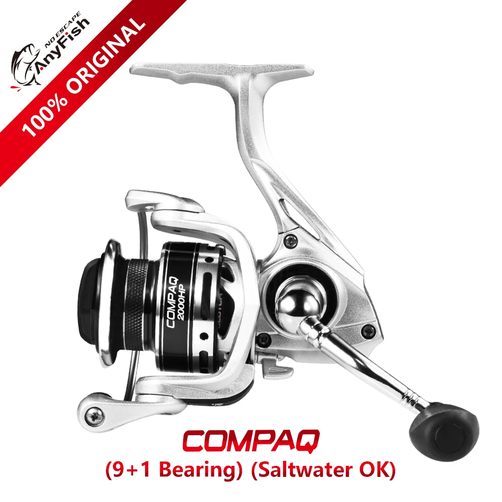 

ANYFISH COMPAQ Spinning Fishing Reels 1000/2000/3000/4000 Gear Ratio 5.2:1 Max Drag 8kg 9+1BB Saltwater Reel Fishing Wheel Coils