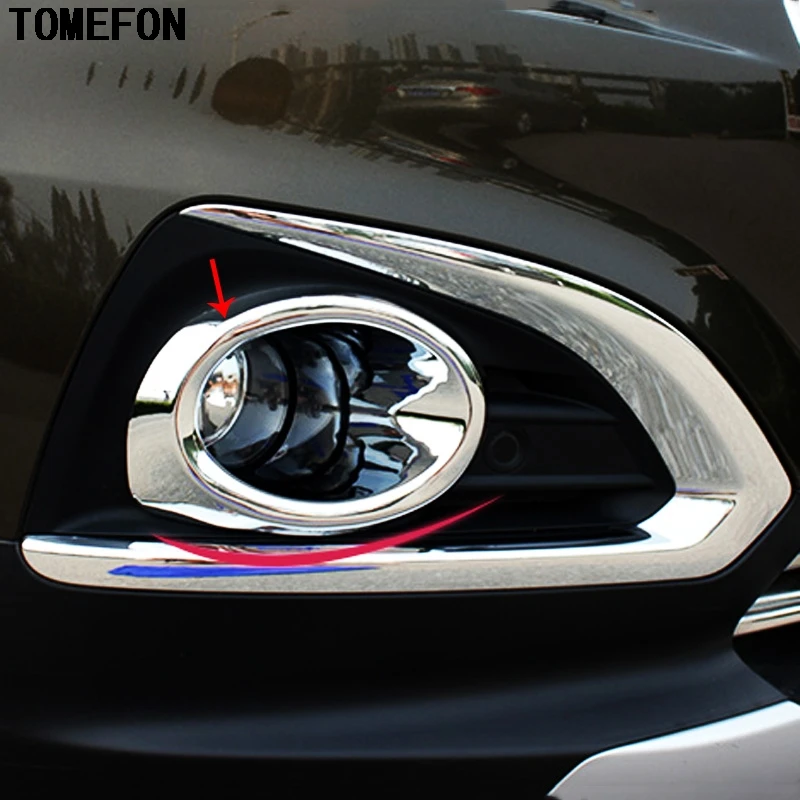 

TOMEFON For Peugeot 3008 2013 2014 2015 ABS Chrome Front Fog Light Lamp Cover Trim Frame Exterior Accessories 2pcs