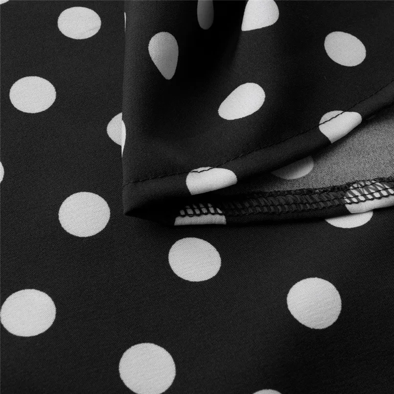  New Women Summer Vintage O-Neck Short Sleeve Beach Polka Dot Bandage Long Maxi Dress Sexy Elegant Lady Holiday New Dress #4R08 (39)