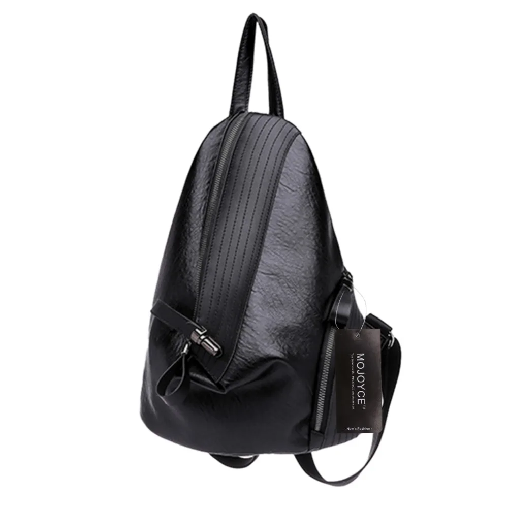 

2019 Zipper Women PU Leather Backpacks Girls Travel Casual School Shoulder Bag Female Solid Bags Mochila Feminina Sac a Dos