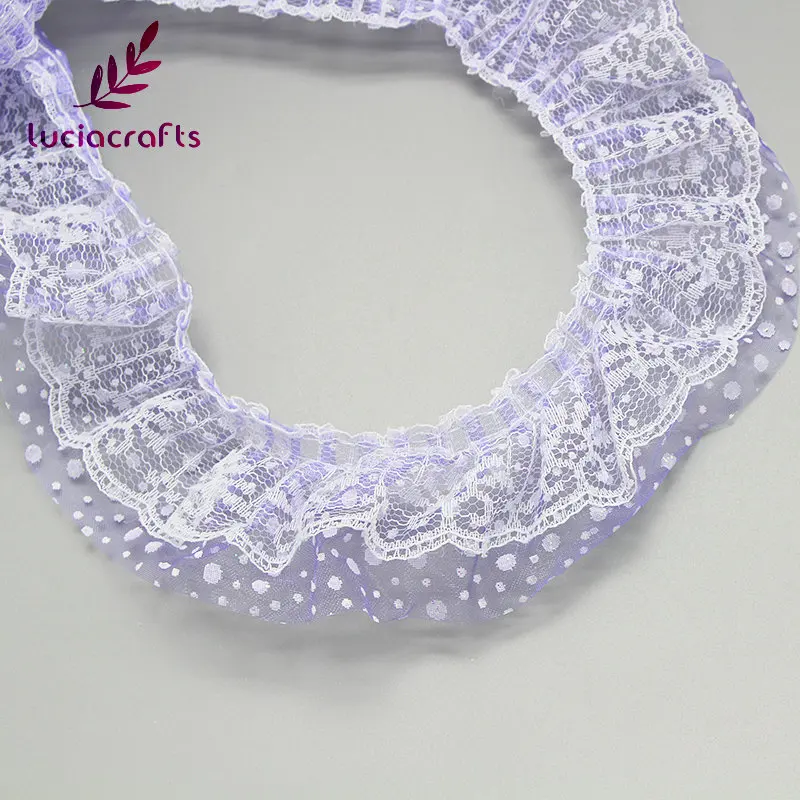 Lucia crafts 1 год/лот 6 см кружевная лента Ткань для шитья вышитая одежда Свадебная вечеринка DIY материалы ручной работы для поделок U0101 - Цвет: C4 Light purple  1y