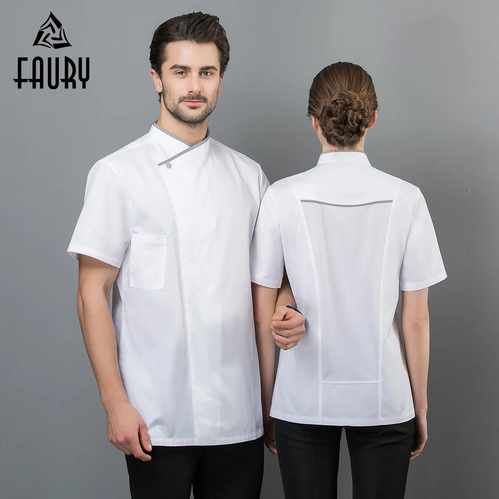 

Chef Jacket Cook Coat Restaurant Kitchen Chef Uniform Short Sleeve Chef Clothes Hotel Bakery Pastry Cafe Overalls High Quality
