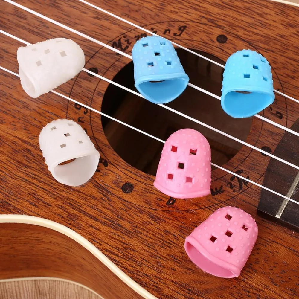 

YUKER 4Pcs Guitar Fingertip Thumb Protectors Silicone Finger Picks Guards Protection