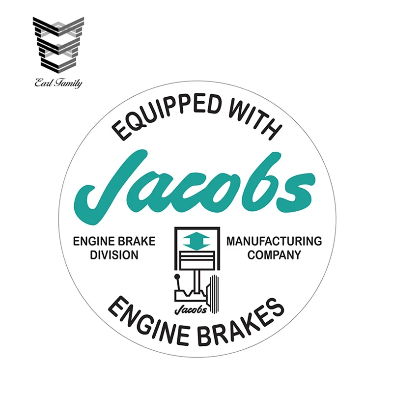 EARLFAMILY 12cm x 12cm Jacobs Engine Brakes Round Sticker Vintage Auto
