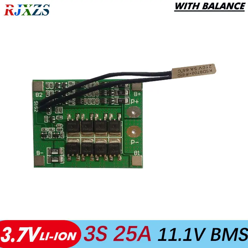 Защитная плата для аккумуляторов 3S 25A Li Ion 18650 BMS PCM bms pcm с переключателем