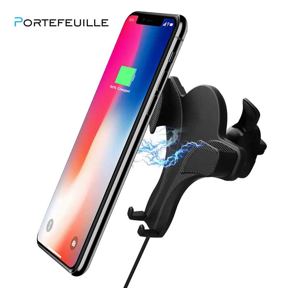 Portefeuille Беспроводной автомобиля Зарядное устройство для Apple iPhone XS Max XR X 8 плюс samsung