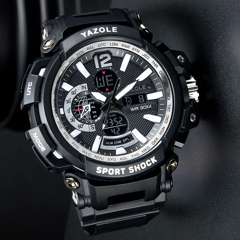 

2019 YAZOLE New Men Sports Watches Waterproof LED Date Quartz Watches relogios masculino Sport Watch Men Military Army Watches