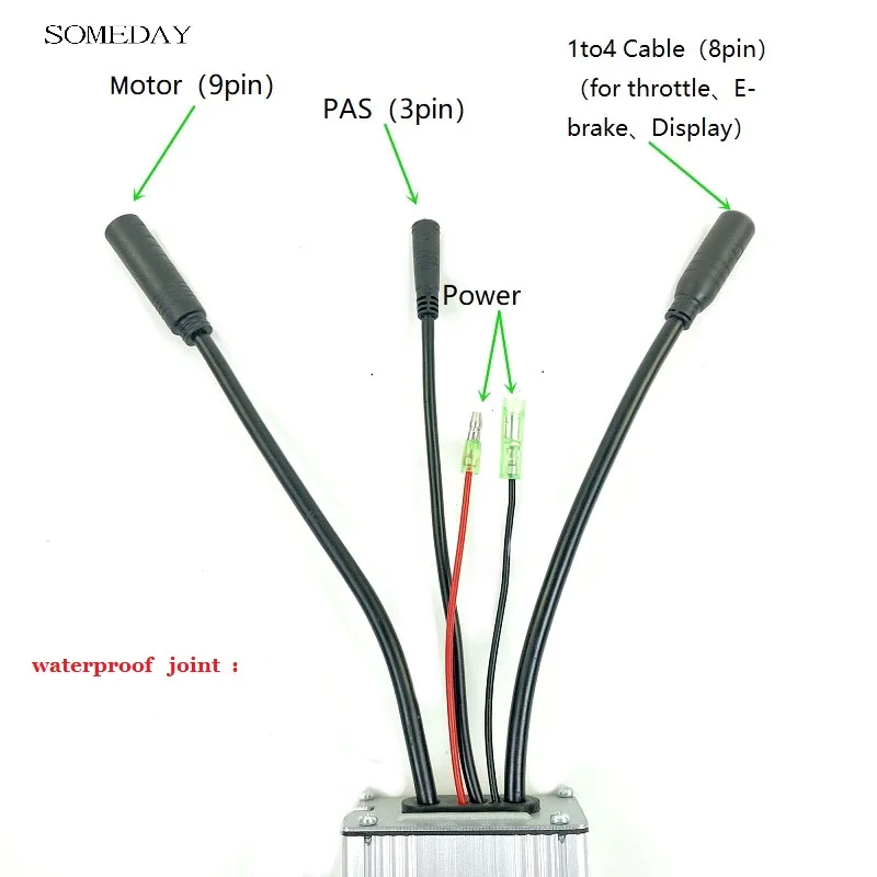 Cheap SOMEDAY 36V/48V 22A E-bike standard square wave controller KT series 500W/750W motor conversion kit without lights 4