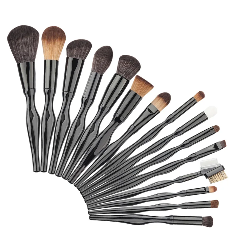

15pcs Synthetic Hair Curves Hanlde Makeup Brushes Set Kits Eyebrow Eyeliner Powder Foundation Brush Tool HS11