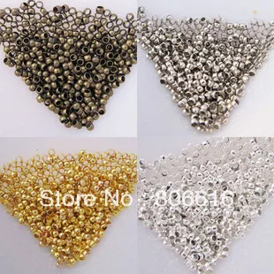 

4MM 800Pcs (Gold/Silver/Nickel/Vintage Bronze) Copper Crimp End Beads Jewelry Findings Components Jewelery Accessories