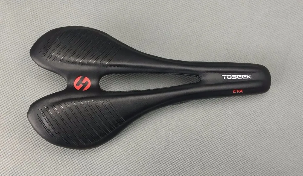 

TOSEEK Carbon Leather EVA Road MTB Bike Bicycle Hollow Seat Saddle 27*15cm 135g