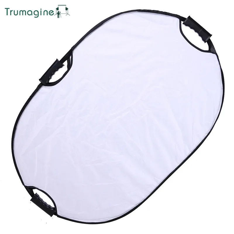 TRUMAGINE 90x120 см 2 в 1 серебристый/белый портативный складной овальный отражатель