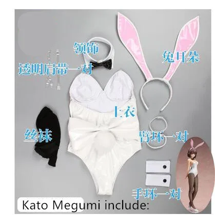 Hyodo Michiru Saekano: как растить скучную подругу Kato Megumi Utaha Eriri Bunny Girl соблазнительный костюм для косплея