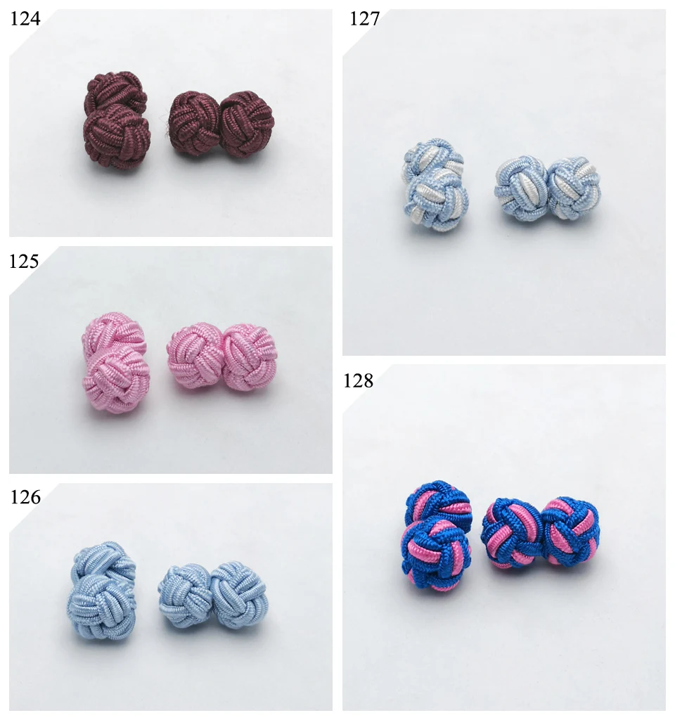 HUISHI Wedding Fashion Rope Ball Knot Red Cufflinks Handsome Brand Jewelry 11 Color Mens Ball Knot Cuff links Hot Selling