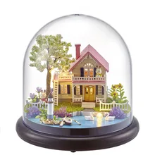B021 DIY Кукольный дом мини модель строительные Наборы игрушка деревянный Миниатюрный Кукольный ручной работы подарок Пылезащитный чехол