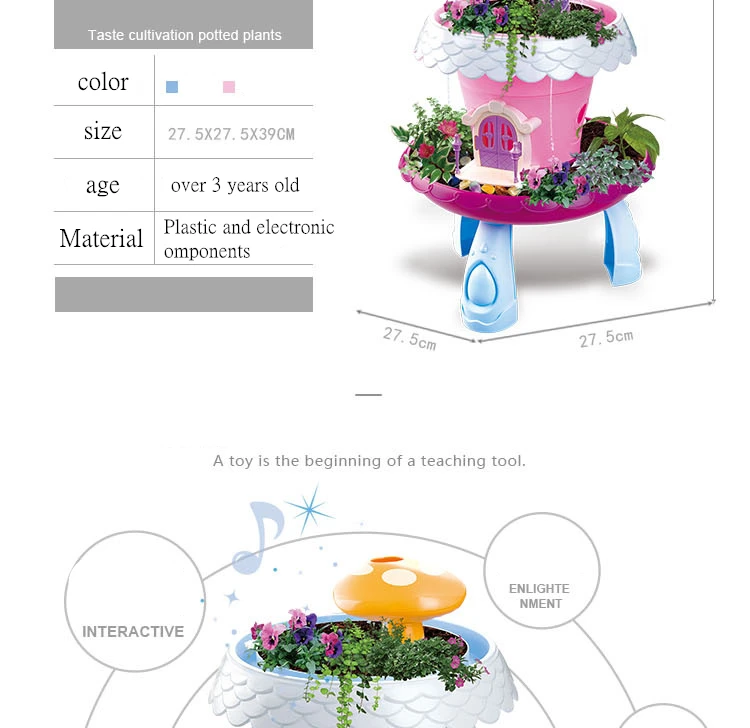 Звуковые и легкие игрушки DIY Сказочный Сад, домик, ролевые игры, забавная культура в горшке, Волшебная кабина, детские игрушки, домашние игрушки