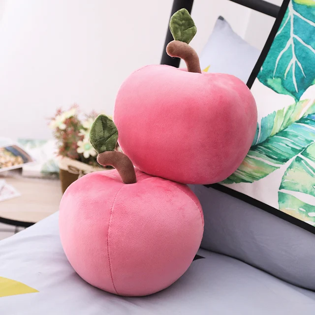 25cm/40cm Pink Simulation Apple Plush Toy Soft Sweet Cartoon Apple Stuffed Doll Bed Decoration Pillow Cushion Kid Christmas Gift 1