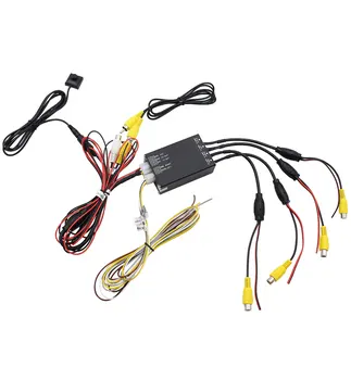

50pcs 4 Way Car Video Switch Parking Camera 4 View Image Split Screen Control Box