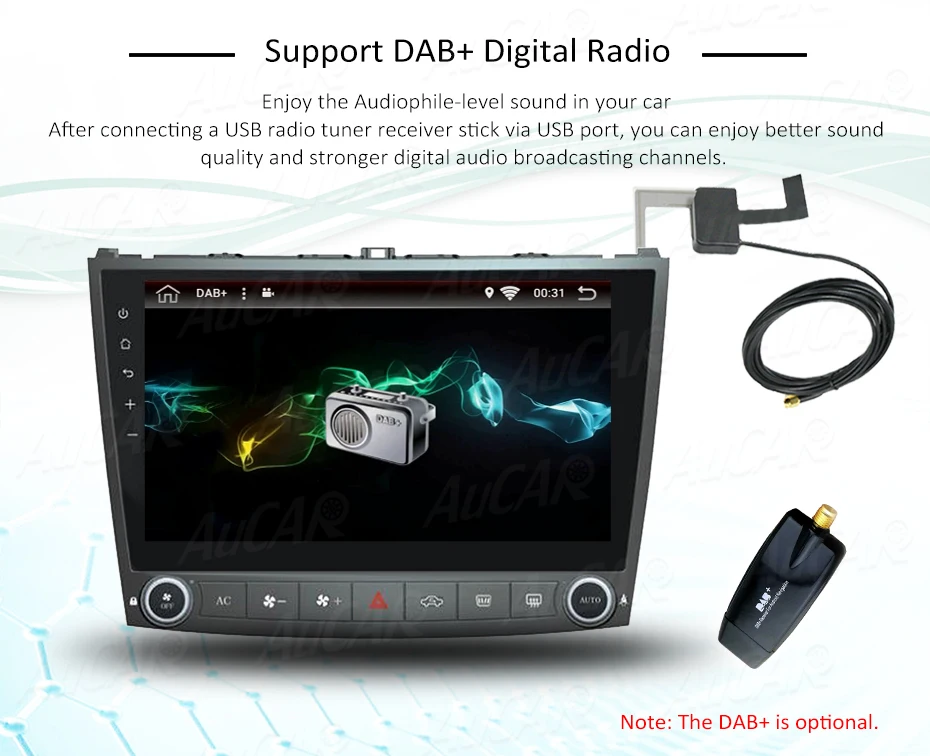 Top AuCAR 10.1" Octa Core Android 8.1 2GB+32GB Head Unit Car Radio for Lexus IS250 IS350 2005 2006 2007 2008 2009 2010 2011 4G RDS 12