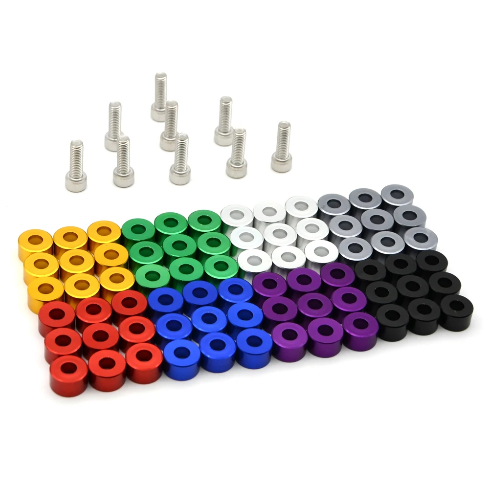 

Aluminum 9pcs Engine Dress Up 8mm Metric Cup Washers Kit Fender Washer Header With Logo